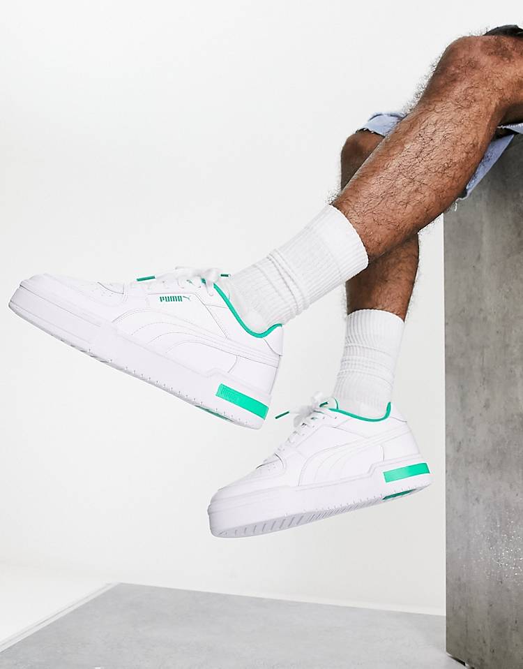 Puma CA Pro acid brights sneakers in white with green detail - Exclusive to ASOS